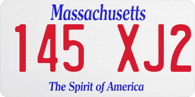 MA license plate 145XJ2