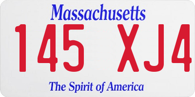 MA license plate 145XJ4