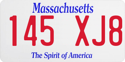 MA license plate 145XJ8