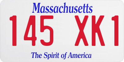 MA license plate 145XK1