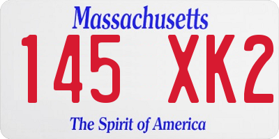 MA license plate 145XK2