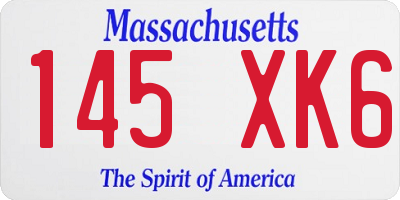 MA license plate 145XK6