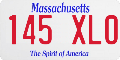 MA license plate 145XL0