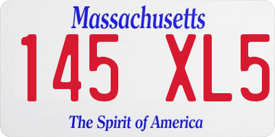 MA license plate 145XL5