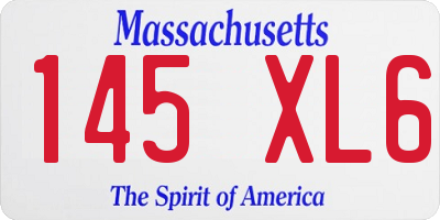 MA license plate 145XL6