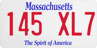 MA license plate 145XL7