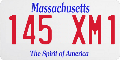 MA license plate 145XM1