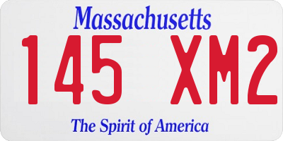 MA license plate 145XM2