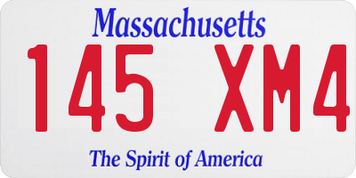 MA license plate 145XM4
