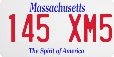 MA license plate 145XM5
