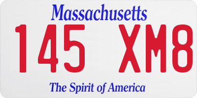 MA license plate 145XM8