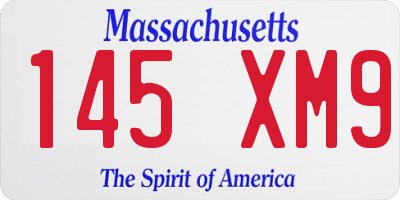 MA license plate 145XM9