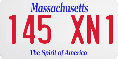 MA license plate 145XN1