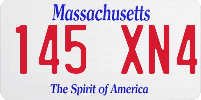 MA license plate 145XN4