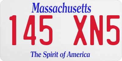 MA license plate 145XN5