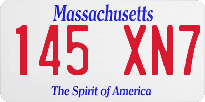 MA license plate 145XN7