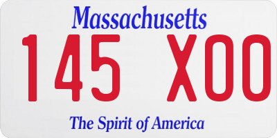MA license plate 145XO0