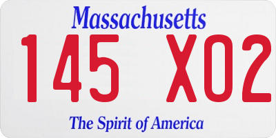 MA license plate 145XO2