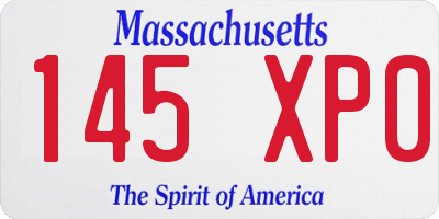 MA license plate 145XP0
