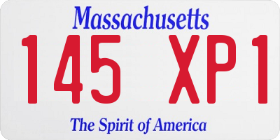MA license plate 145XP1