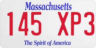 MA license plate 145XP3