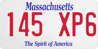 MA license plate 145XP6