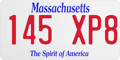 MA license plate 145XP8