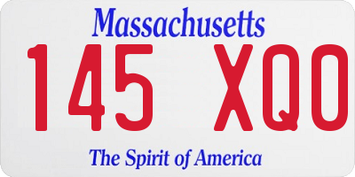 MA license plate 145XQ0
