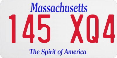MA license plate 145XQ4