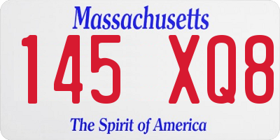 MA license plate 145XQ8