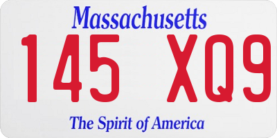 MA license plate 145XQ9