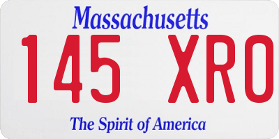 MA license plate 145XR0
