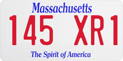 MA license plate 145XR1