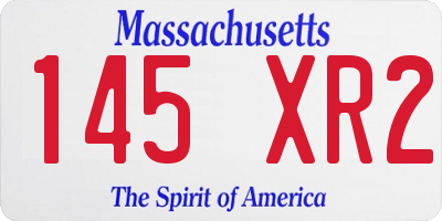 MA license plate 145XR2