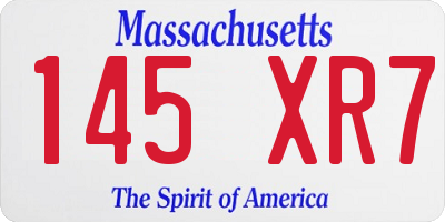 MA license plate 145XR7