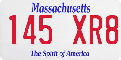 MA license plate 145XR8