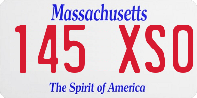 MA license plate 145XS0
