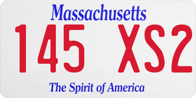 MA license plate 145XS2