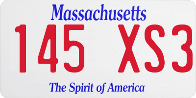 MA license plate 145XS3