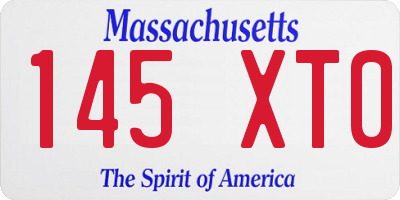 MA license plate 145XT0