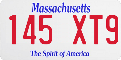 MA license plate 145XT9