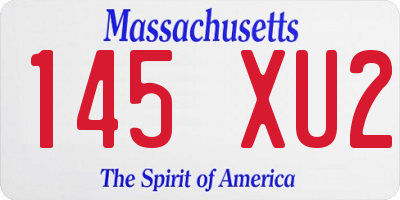MA license plate 145XU2