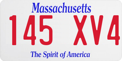 MA license plate 145XV4