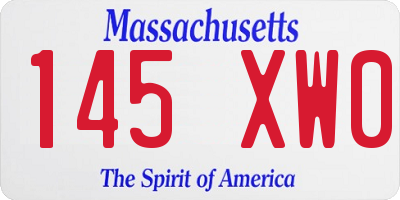 MA license plate 145XW0