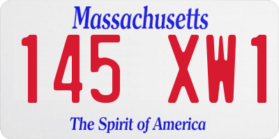 MA license plate 145XW1