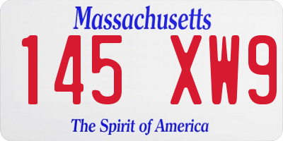 MA license plate 145XW9