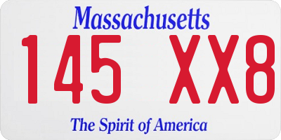 MA license plate 145XX8