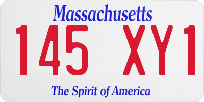 MA license plate 145XY1