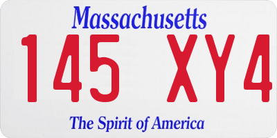 MA license plate 145XY4