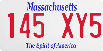 MA license plate 145XY5
